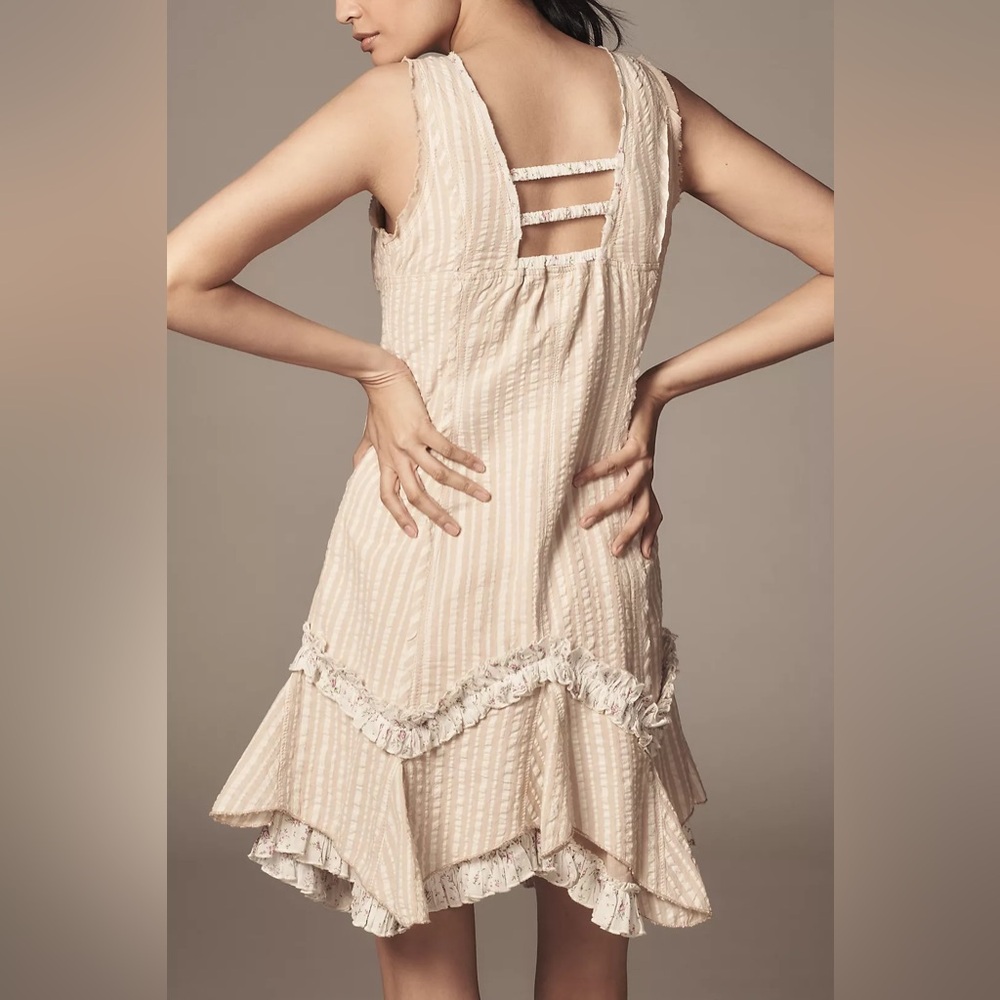 Anthropologie Pilcro V-Neck Ruffle Mini Dress - Picture 2 of 8
